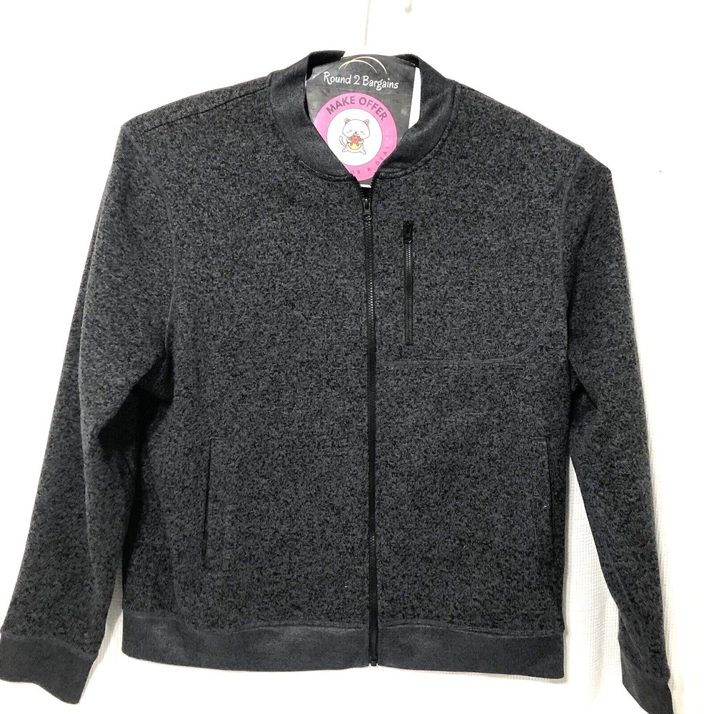 Goodthreads Jacket Men's 2XL‎ Gray Heather Full Zip fleece Outdoor gear XXL